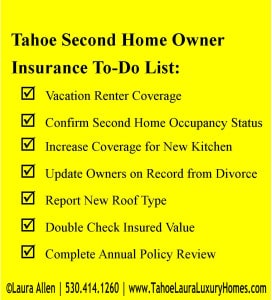 Property Insurance Tips for your Tahoe Second Home