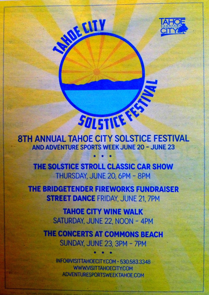 Tahoe City Solstice Festival, June 20 - 23, 2013