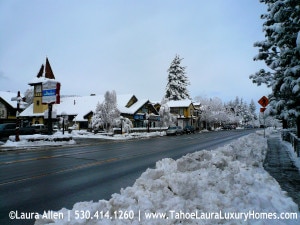 Tahoe City, California during the winter months
